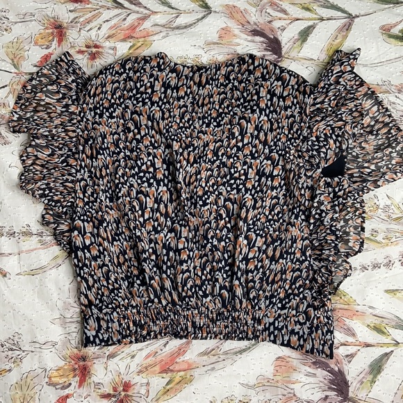 Express cropped low cut blouse sz S - Picture 3 of 5